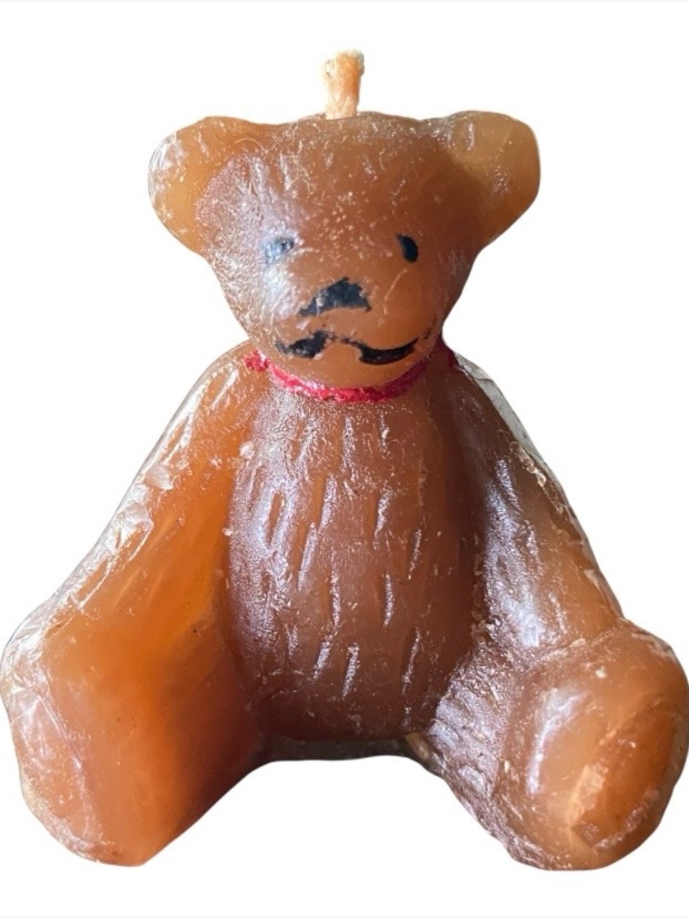 Vintage Brown Miniature Bear Candle Unburned Small Cute Cottagecore Shelf Sitter